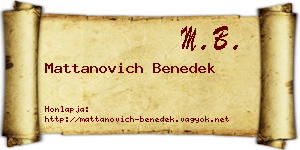 Mattanovich Benedek névjegykártya