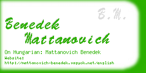 benedek mattanovich business card